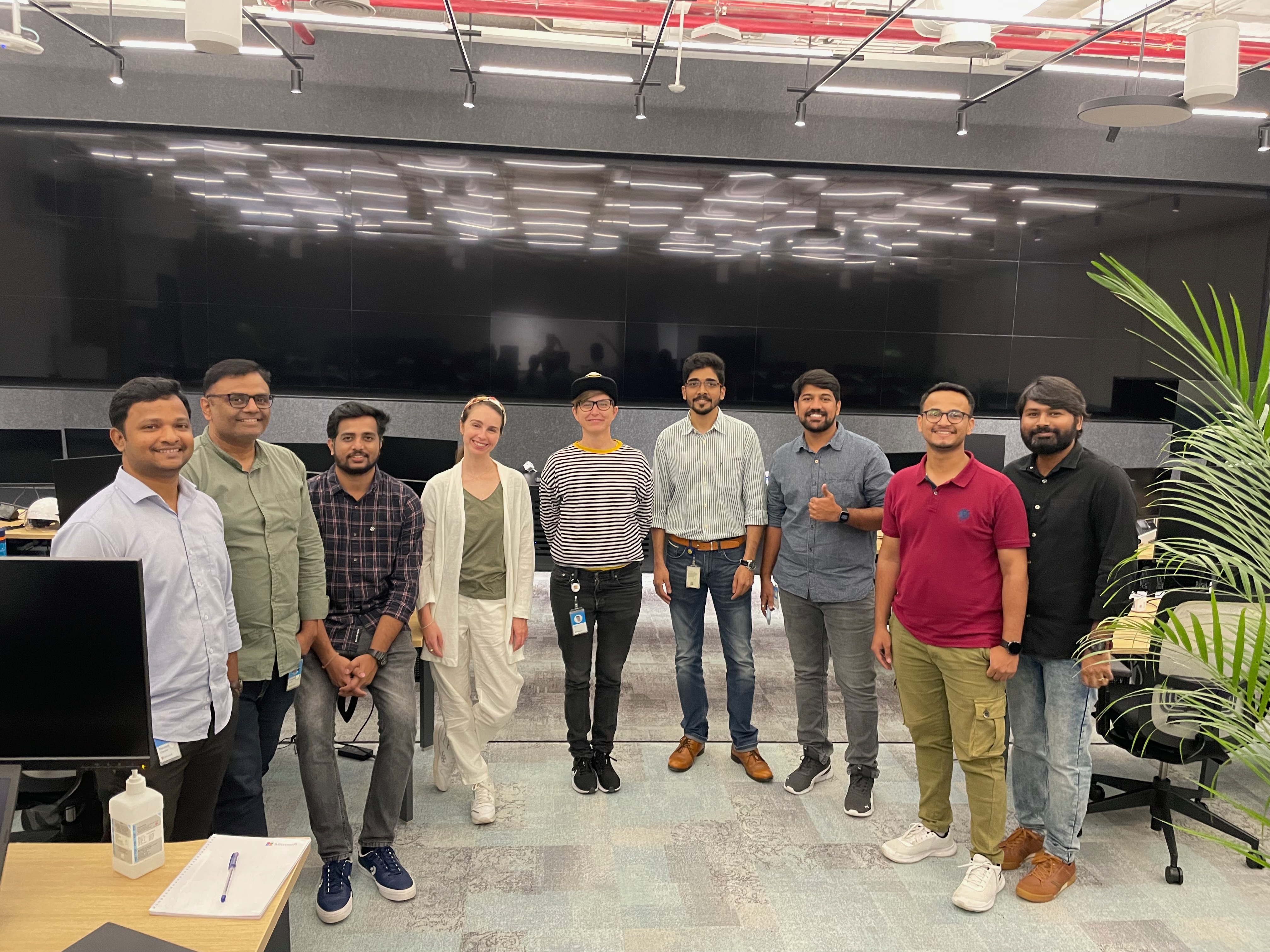 Kit Horvath with the security operations team during the on-site field research visit in Hyderabad.